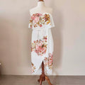 White Floral Strapless midi dress - Showpo