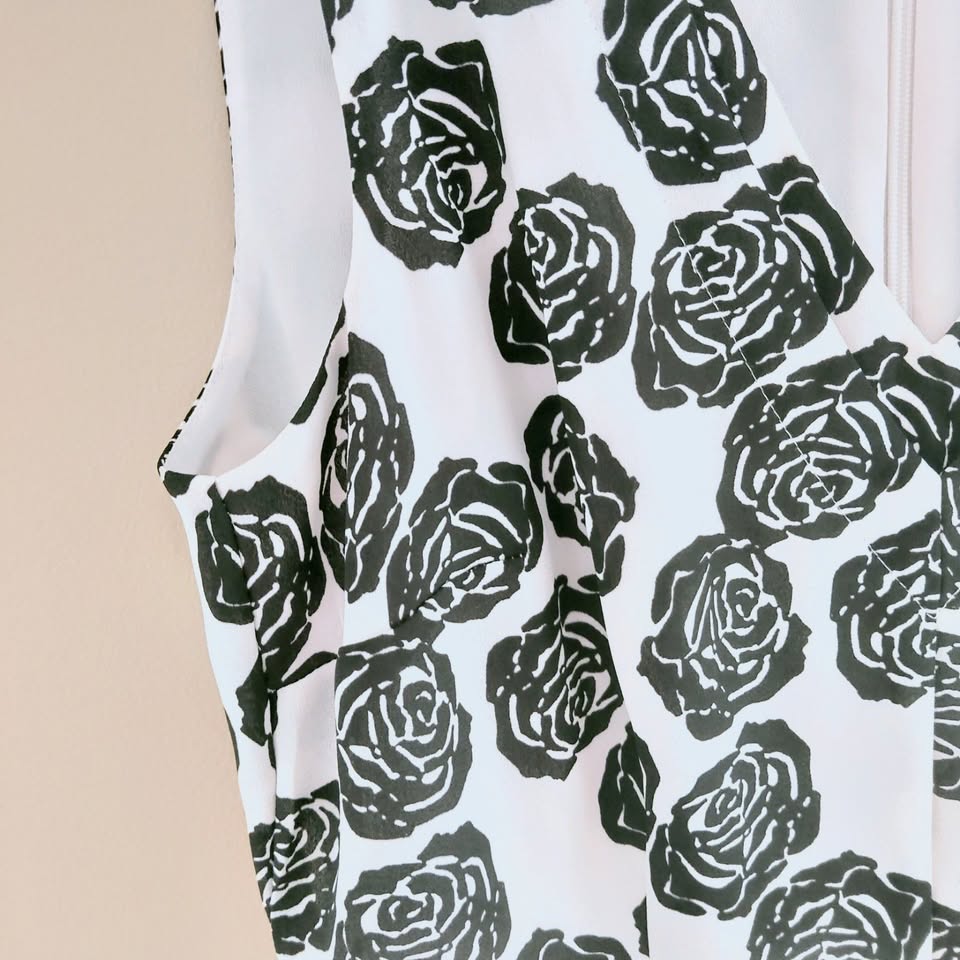 Black & White Floral Peplum Top - Portmans