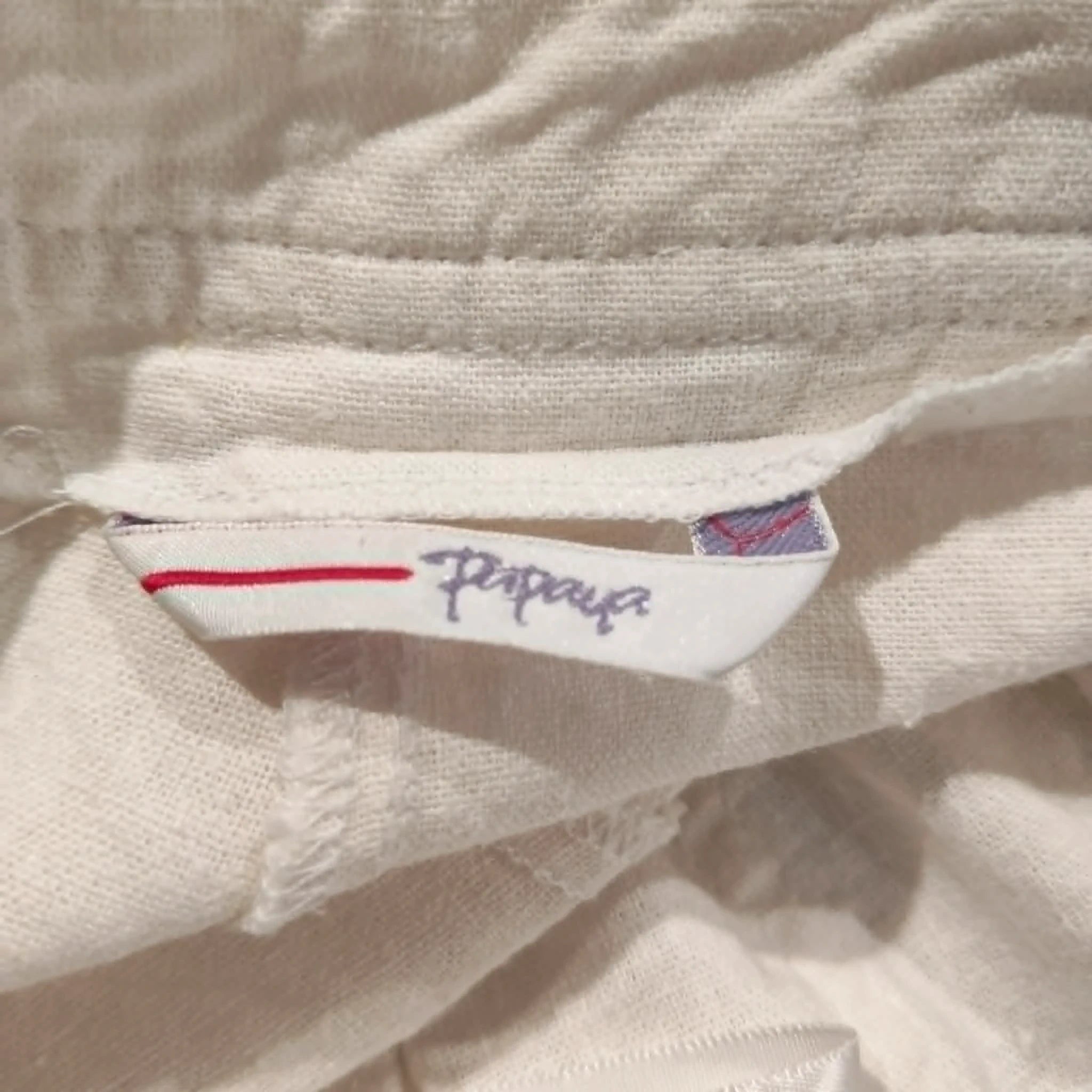 3/4 White Linen Pants - Papaya