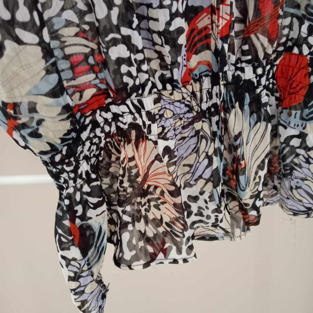 Black Floral Sheer Top - Rockmams