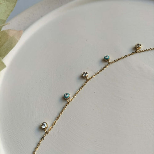 18k Gold Plated Evil Eye Bracelet