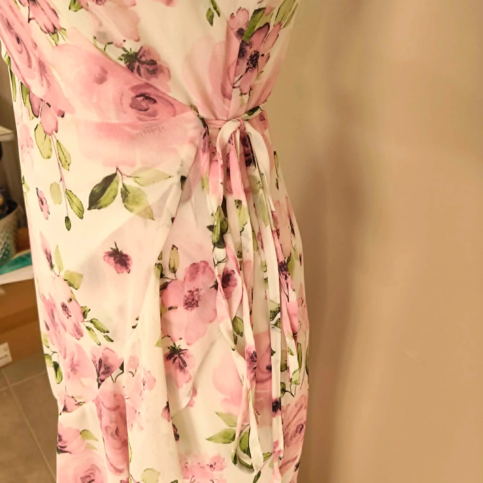 White Floral Wrap Dress - White Closet