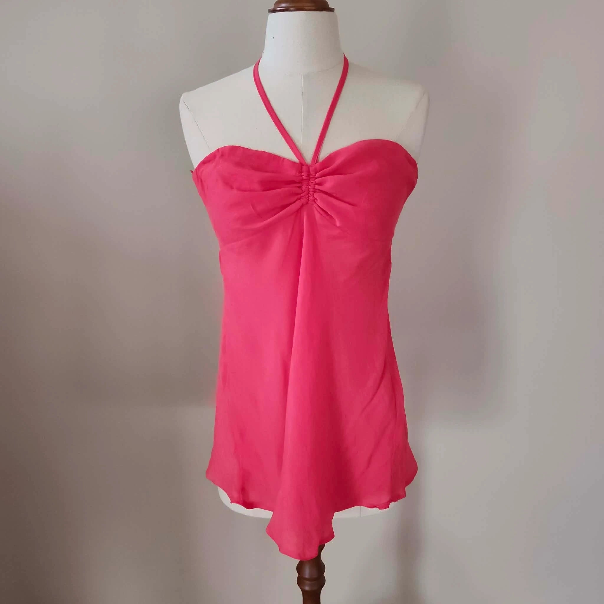 Salmon Pink Halter Neck Top - Jane Norman