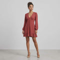 Burgundy Polka Dot Dress - Sportsgirl