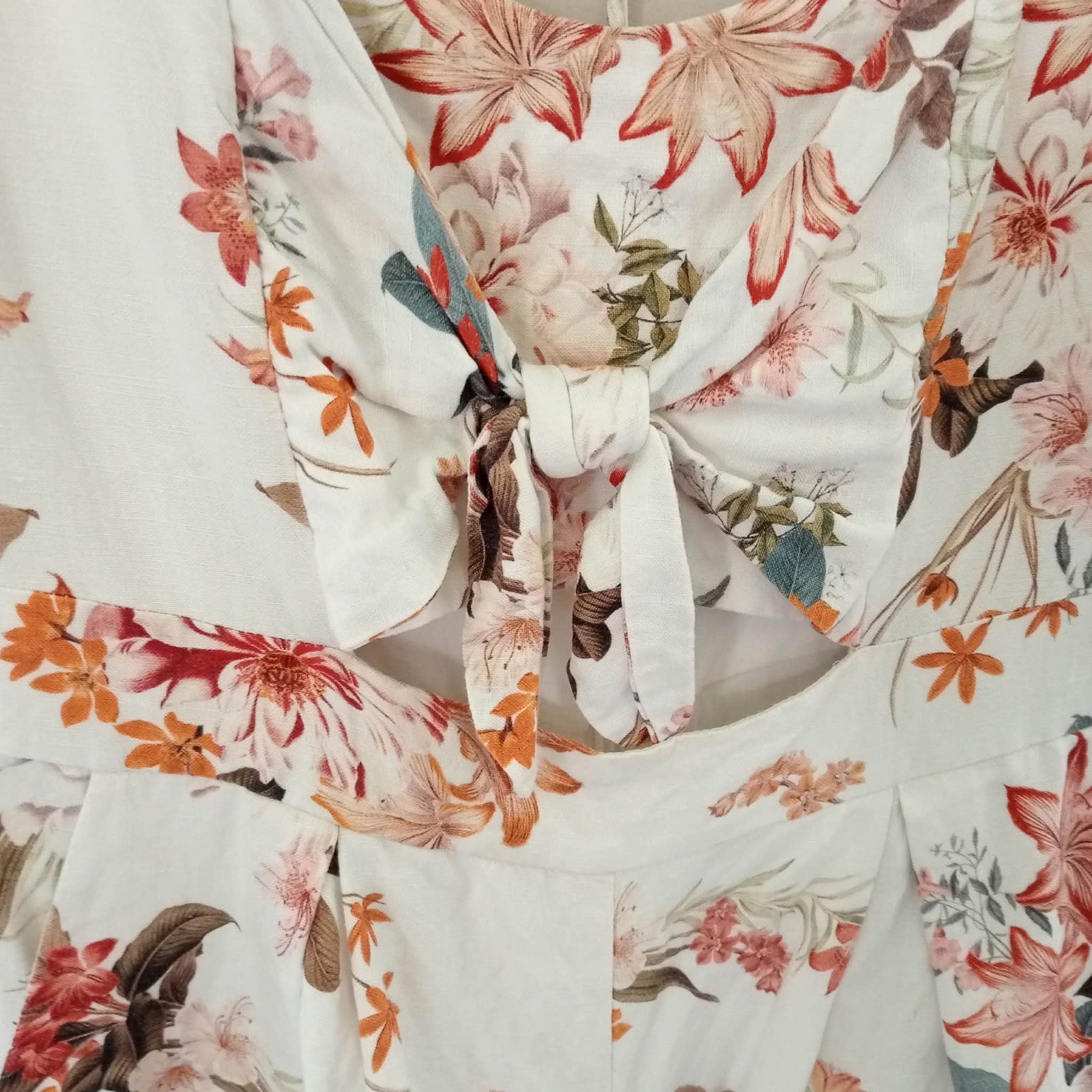 Floral Playsuit With Cut Out - Forever New