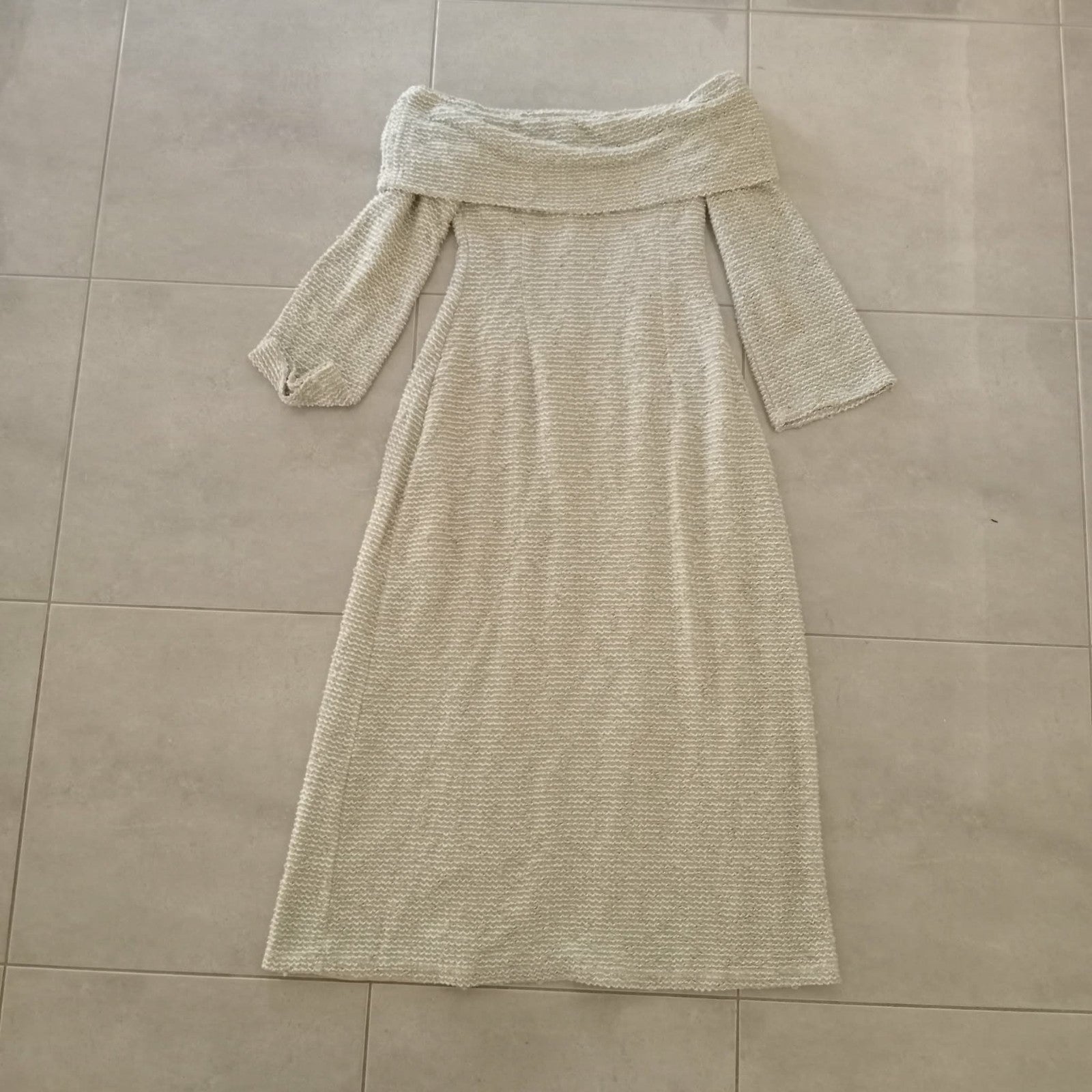 Cream Of The Shoulder Dress - Saba