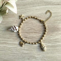 18k Gold Plated Shell & Starfish Bracelet