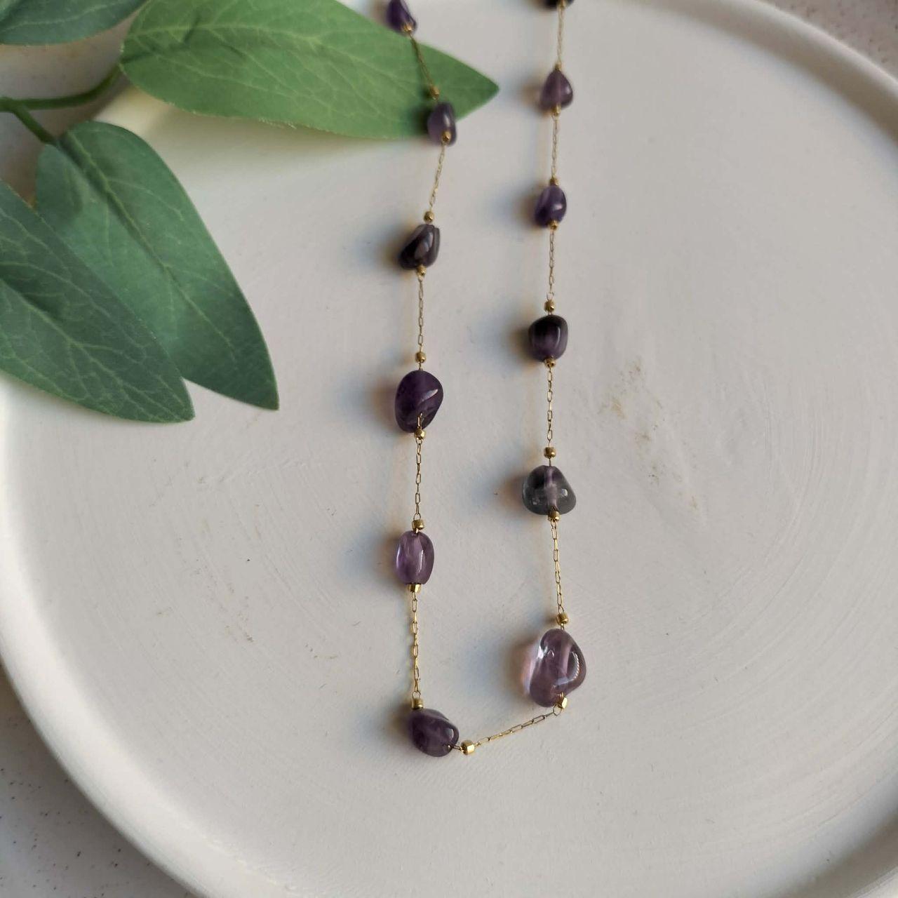 18k Gold Plated Amythyst Necklace