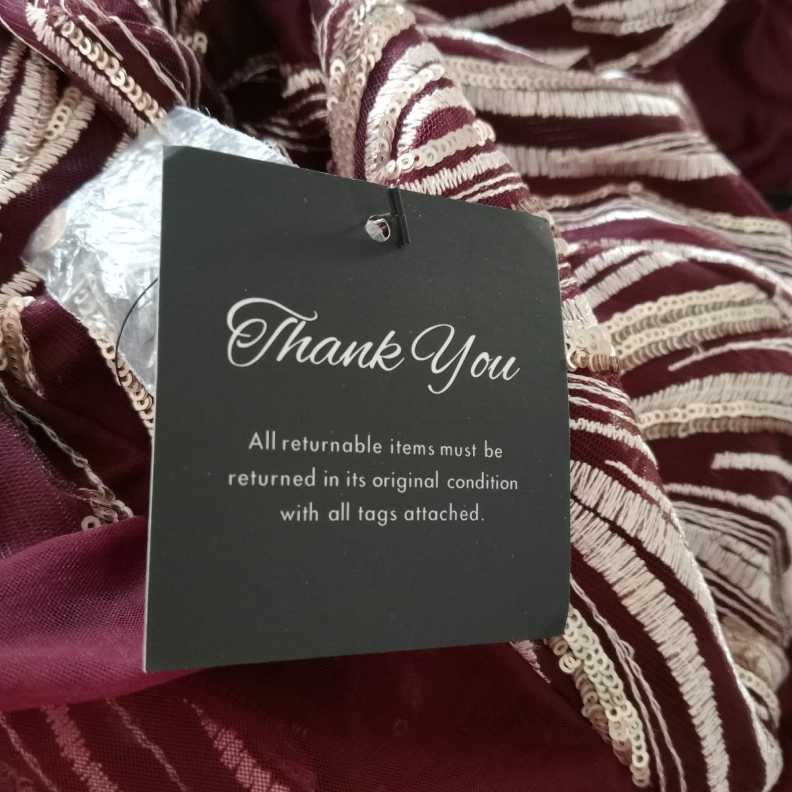 Burgundy Gold Sequin Ball Gown - Boieblu
