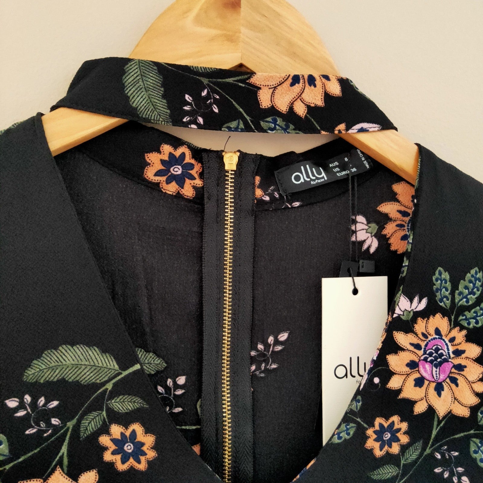 Black Floral Top - Ally