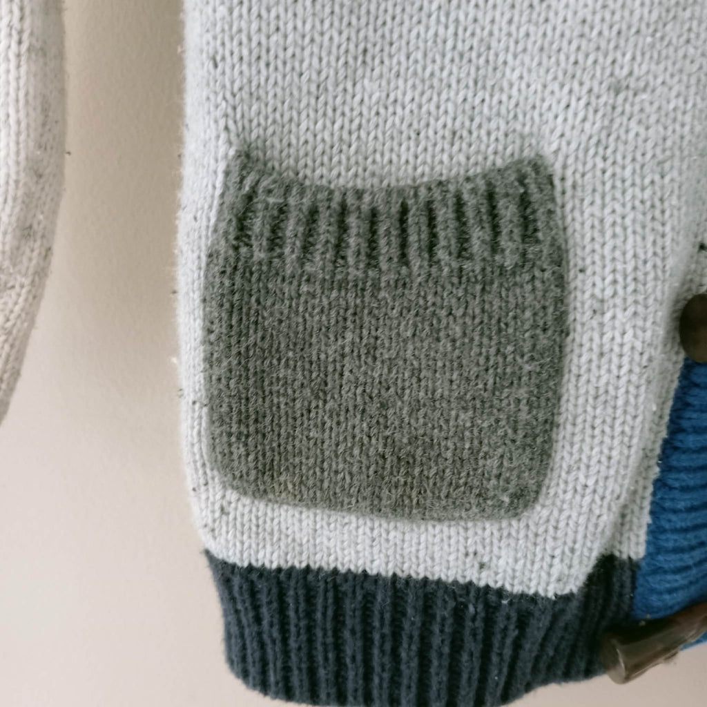 Baby Blue & Grey Cardigan 18-24 months - Seed Heritage