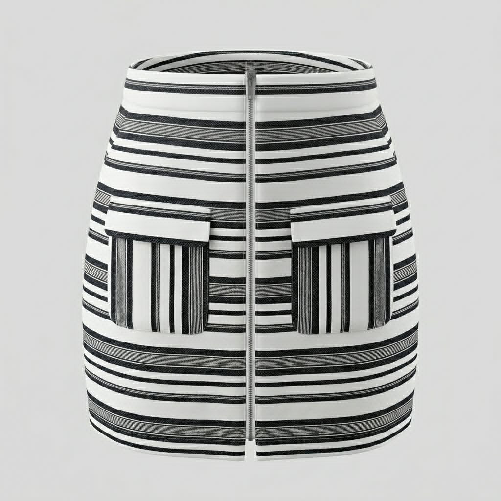 Black & white Stripe Skirt - Forever New