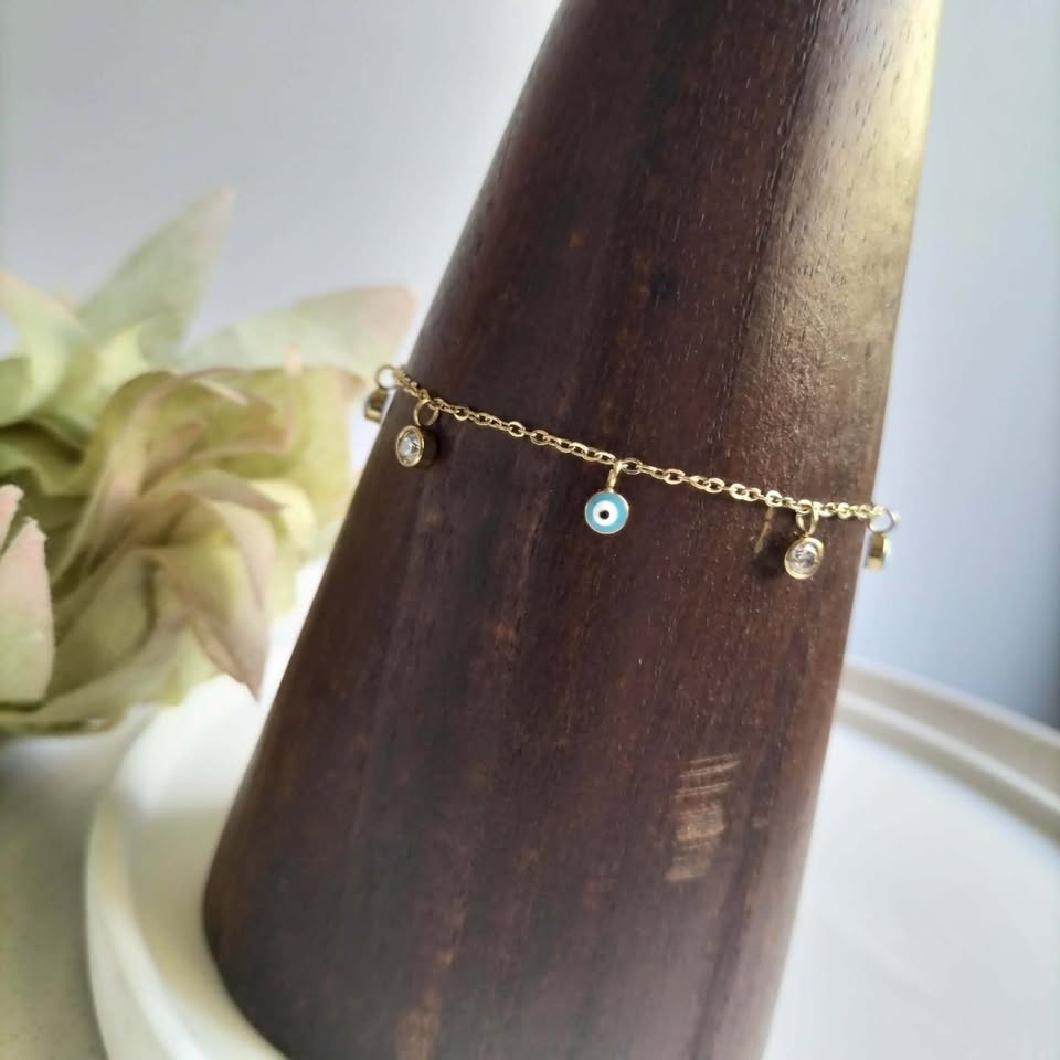 18k Gold Plated Evil Eye Bracelet