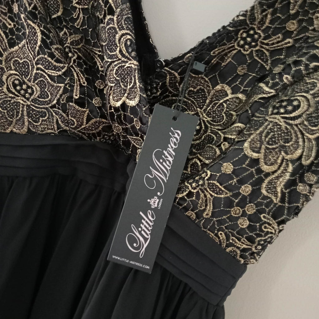 Black & Gold Dress - Little Mistress London