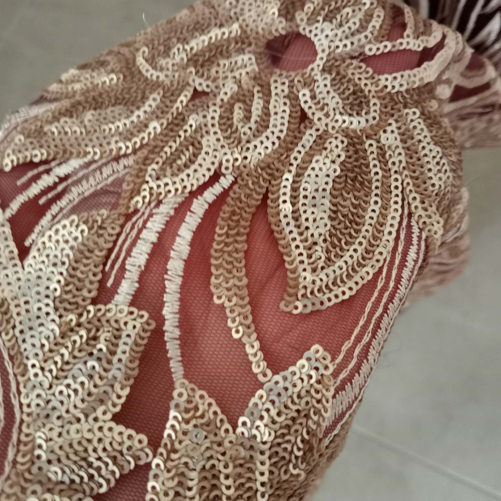 Burgundy Gold Sequin Ball Gown - Boieblu