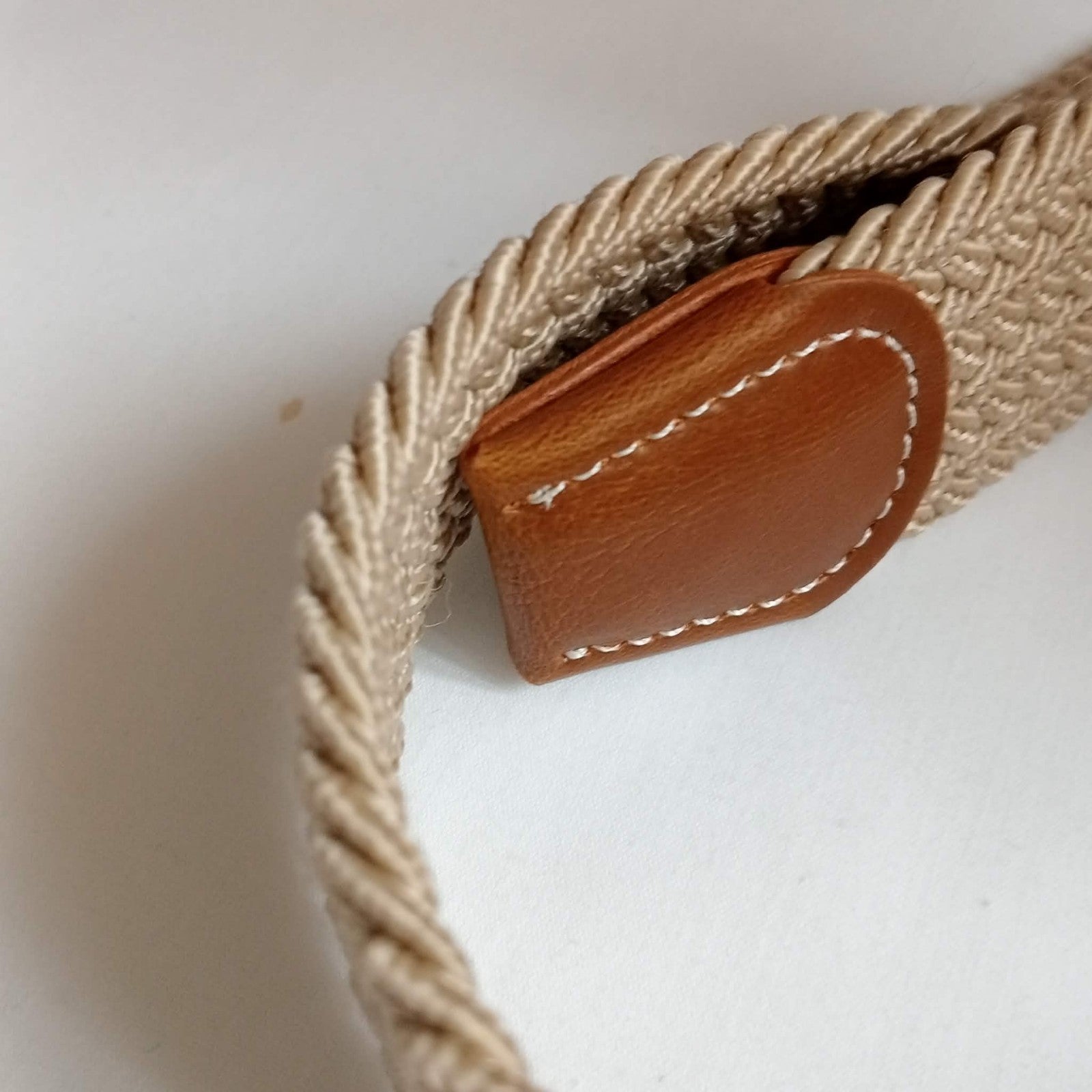 Tan & Beige Woven Belt