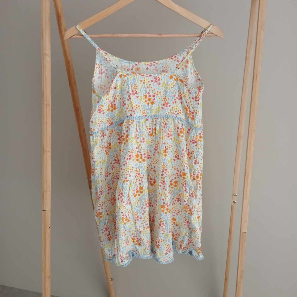Blue Floral Strappy Dress - Piping Hot